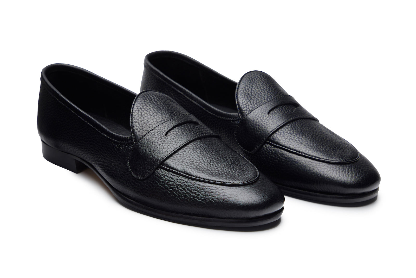 Belgian Loafers With Penny Saddle In Black